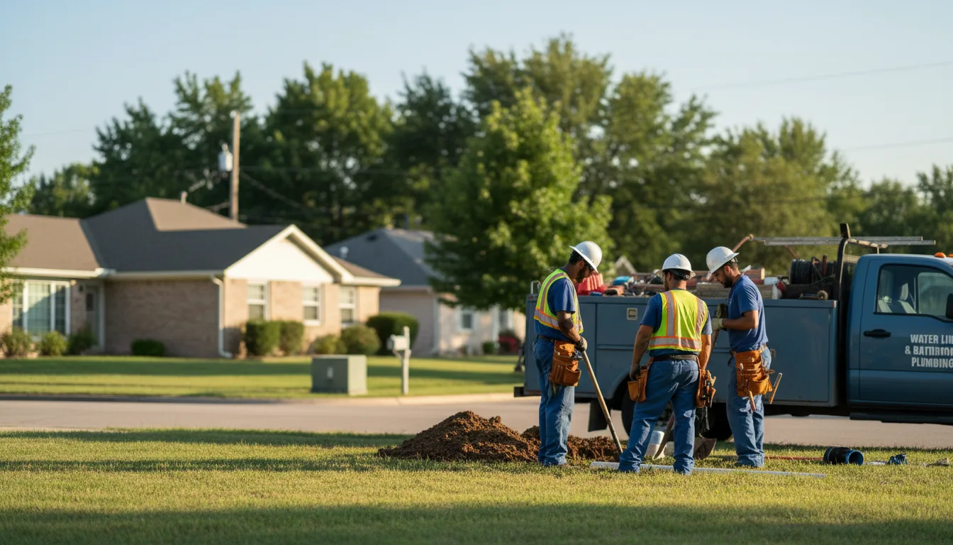 Residential water line and bathroom plumbing service in Keota, IA